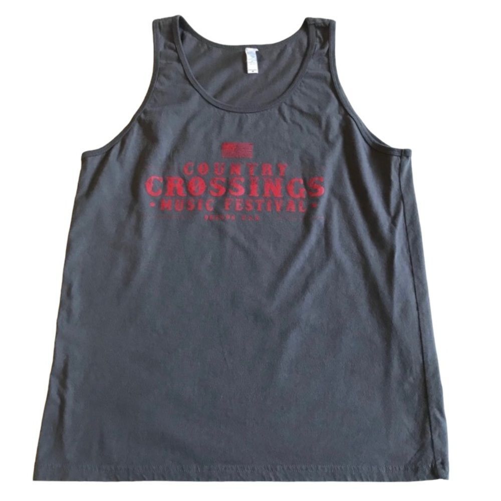 Country Crossings Music Festival Oregon USA Tank Gray Sz M